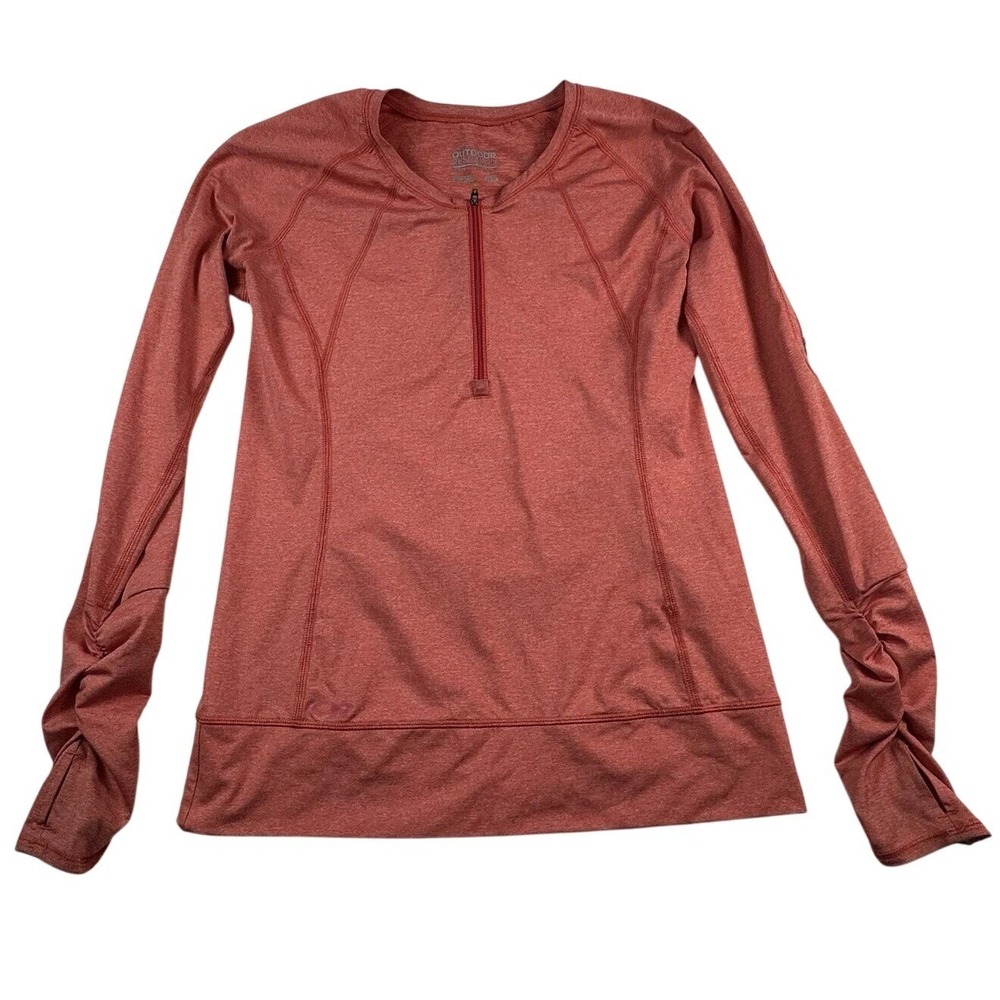 Outdoor Research Women's XS Coral Heathered Quarter Zip L/S Performance Top